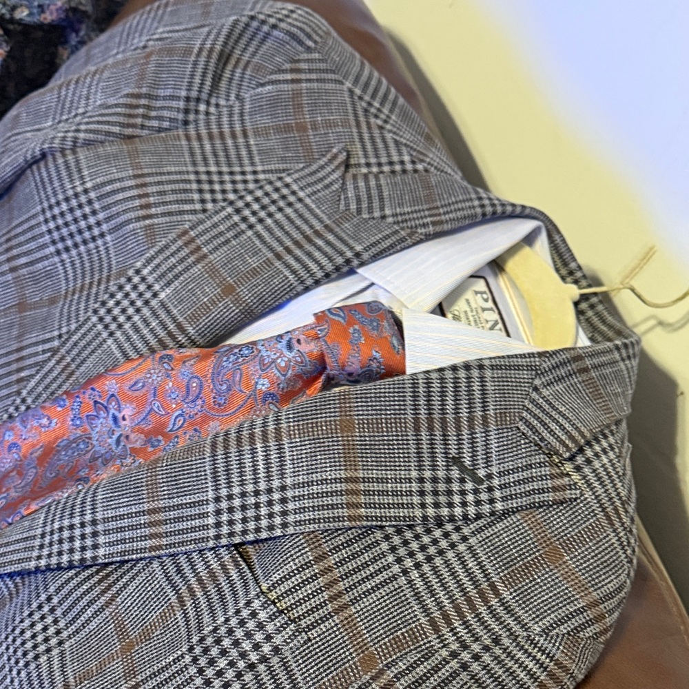 Canali Orange and Blue Paisley Tie